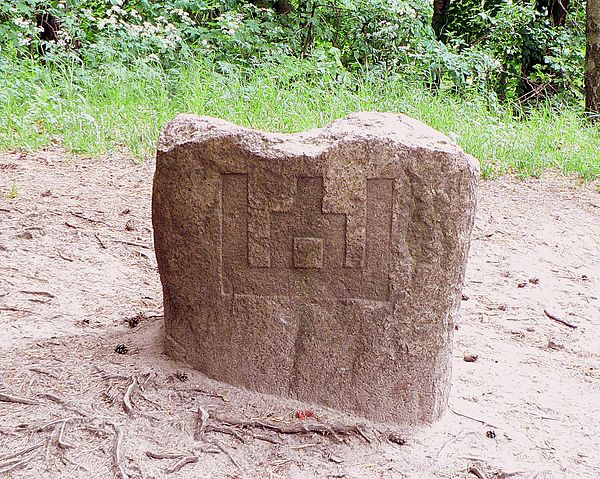 The Gediminid symbol in Rambynas Hill, Lithuania