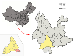 Jiangcheng Hani și județul autonom Yi - Harta