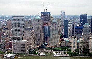 1 WTC under construction behind WFC, June 2011