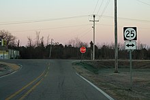 MS 23's southern terminus at MS 25 MS23sRoadEnd-MS25sign (24140409557).jpg