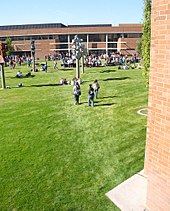Mt. Spokane High School's courtyard. You can see four of the five sculptures in the picture. MSHS Courtyard.jpg