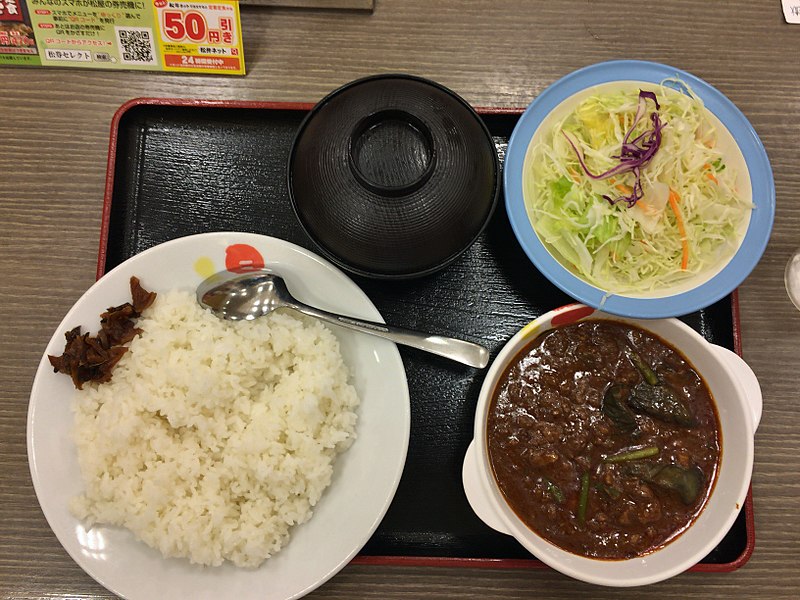 File:Mabo curry Teishoku at Matsuya, Mitaka (36052202546).jpg