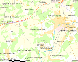 Mapa obce Essômes-sur-Marne