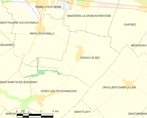 Poziția localității Origny-le-Sec