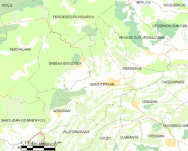 Mapa obce Saint-Chinian