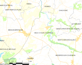 Mapa obce Vieux-Vy-sur-Couesnon