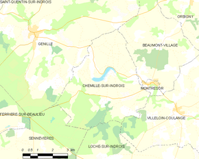 Poziția localității Chemillé-sur-Indrois