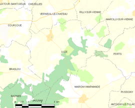 Mapa obce Luzé