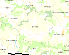 Poziția localității Gaujacq