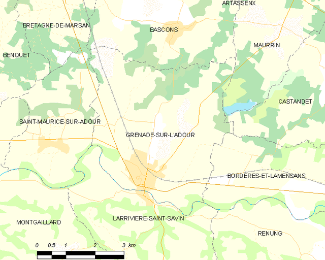 Poziția localității Grenade-sur-l'Adour