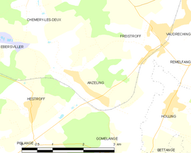 Mapa obce Anzeling