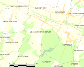 Mapa obce Le Coudray-Saint-Germer