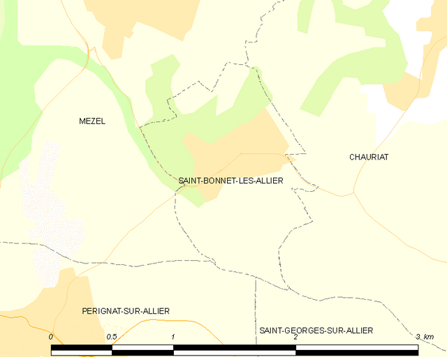 Saint-Bonnet-lès-Allier só͘-chāi tē-tô͘ ê uī-tì