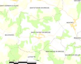 Mapa obce Saint-Vincent-en-Bresse