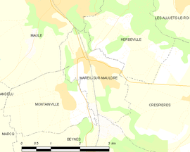 Mapa obce Mareil-sur-Mauldre