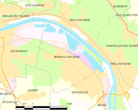 Mapa obce Verneuil-sur-Seine
