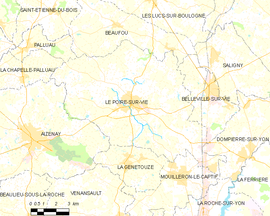 Mapa obce Le Poiré-sur-Vie