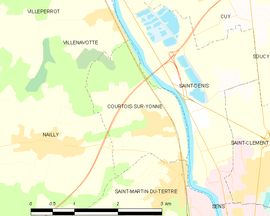 Mapa obce Courtois-sur-Yonne