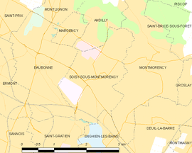 Mapa obce Soisy-sous-Montmorency