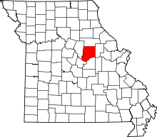 Harta e Callaway County në Missouri