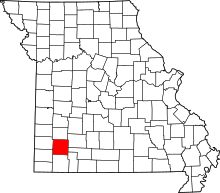 Harta e Lawrence County në Missouri