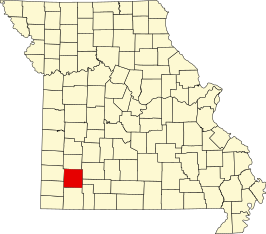 Locatie van Lawrence County in Missouri