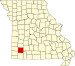 Map of Missouri highlighting Lawrence County