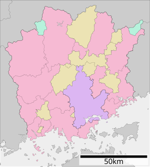 岡山縣行政區劃在岡山縣的位置