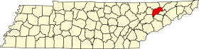 Placering af Grainger County