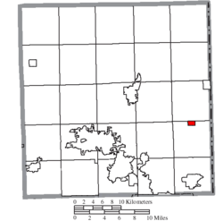 Location of Yankee Lake in Trumbull County