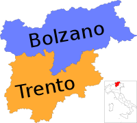 Map of region of Trentino-South Tyrol, Italy, with provinces-it.svg