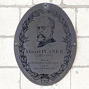 Plaque maison natale de Marcel Planiol