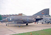 F-4F Phantom II of JG 71 in 1978 wearing the unit shield marking on its engine intake cover McD F-4F 38+51 JG71 MILD 26.08.78 edited-2.jpg