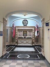 Hall of Remembrance within the hospital Memorial Hospital war memorial, Woolwich.jpg