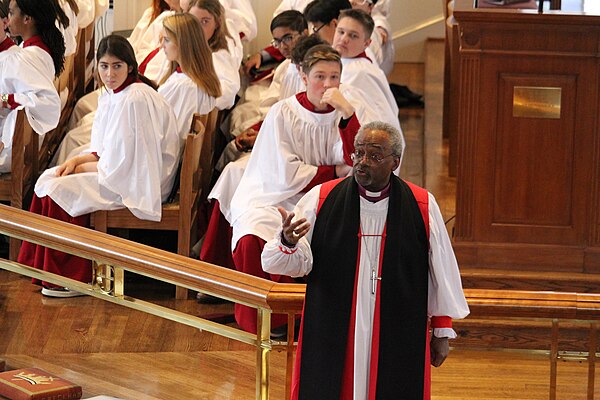 The Most Rev. Michael Curry speaking at Episcopal in 2019.