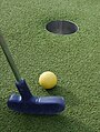 Club, ball and hole