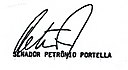 Assinatura de Petrônio Portella