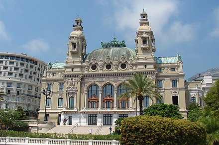 Seaside façade of the Salle Garnier, home of the Opéra de Monte-Carlo