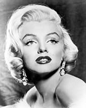 Manson's hair in the video is reminiscent of Marilyn Monroe's; Monroe was one of the band's namesakes. Monroe 1953 publicity (cropped).jpg