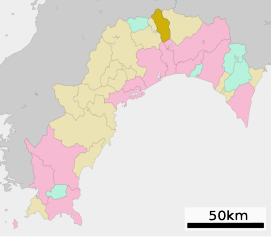 Lokasi Motoyama di Prefektur Kōchi