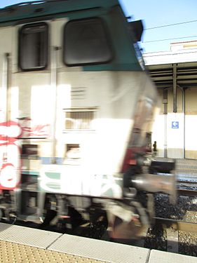 Moving train in Italy