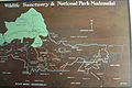 Map of Mudumalai National Park at Wildlife Warden Office, Ooty