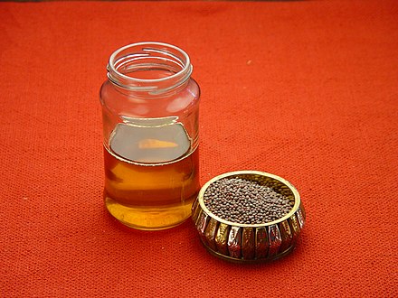 Mustard oil and the seeds it is derived from