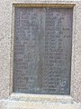 Le monument aux morts : liste des morts de la Première Guerre mondiale 2.