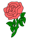 File:Natural rose slipped and leaved facing left.svg