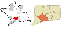 New Haven County Connecticut Incorporated and Unincorporated areas New Haven Highlighted.svg
