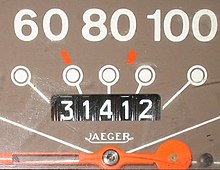 Five digit odometer of a Citroen Acadiane, 1986 Odometer.jpg