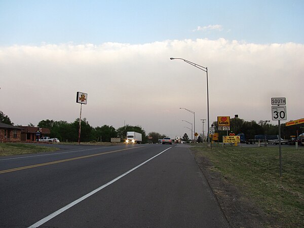 Southbound in Erick, Oklahoma