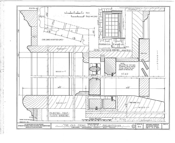 File:Old Stone Church (Presbyterian), Church Street, Lewisburg, Greenbrier County, WV HABS WVA,13-LEWBU,1- (sheet 9 of 13).tif