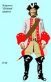 Uniforme du régiment de 1740 à 1757.